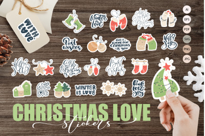 Christmas love stickers SVG
