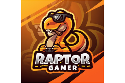 Raptor gamer esport mascot logo design