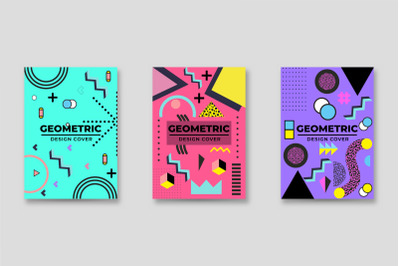 Covers with trendy minimal design. Cool geometric backgrounds for your