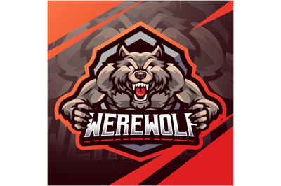 Werewolf esport mascot logo design