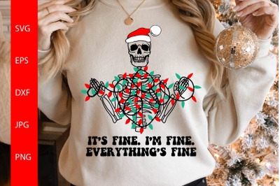 Christmas Skeleton With Lights SVG