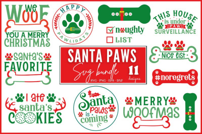 Santa Paws SVG Bundle