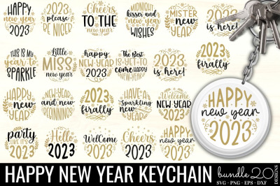 Happy New Year Keychain SVG Bundle