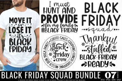 Black Friday Squad SVG Bundle