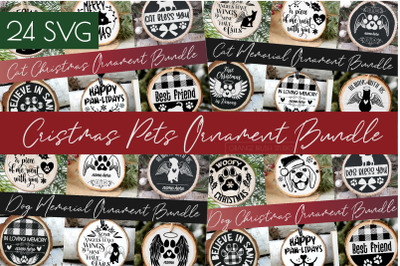Christmas Ornament SVG Dog &amp; Cat Memorial &amp; Christmas Bundle