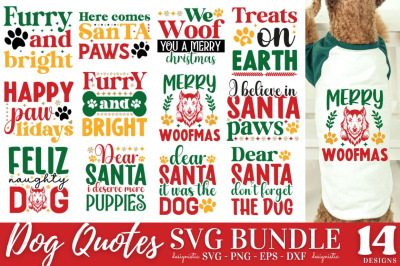 Chritsmas Dog Quotes SVG Bundle