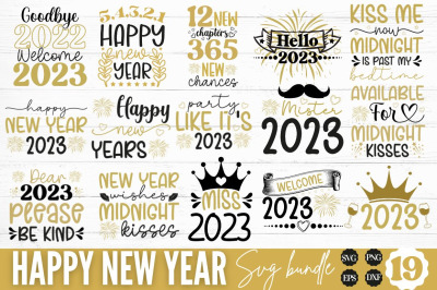 Happy New Year 2023 SVG Bundle