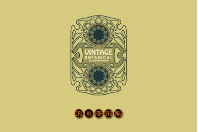 Art nouveau frame vintage svg