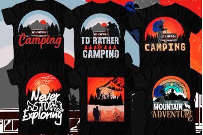 Camping T-Shirt Design Bundle , 10  Adventure T-Shirt Design
