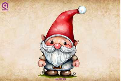 Christmas Gnome watercolor