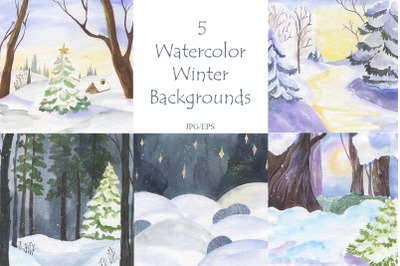 Christmas watercolor backgrounds