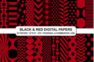 Black and red digital background papers, Pattern papers