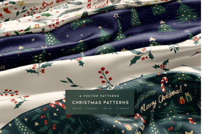 6 Christmas Vector Patterns