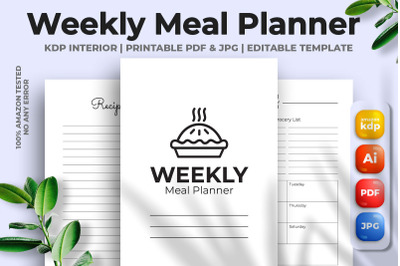 Weekly Meal Planner KDP Interior