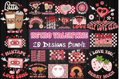 Retro Valentine Bundle SVG 20 designs