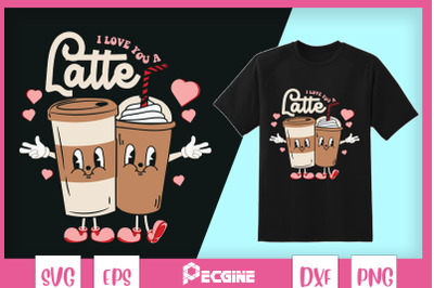 I Love you A Latte Retro Valentines