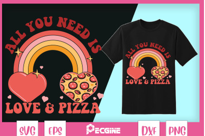 Love and Pizza Retro Valentine