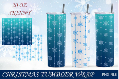 20oz Christmas tumbler wrap, Snowflakes, Winter sublimation
