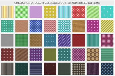 Colorful dotted and striped patterns