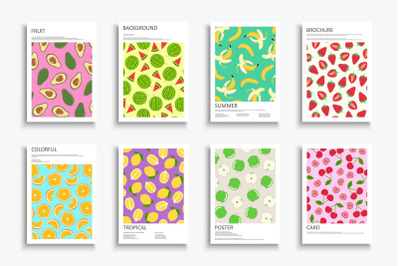 Color summer fruit covers, posters