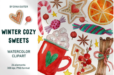 WINTER CHRISTMAS COZY SWEETS CLIPART