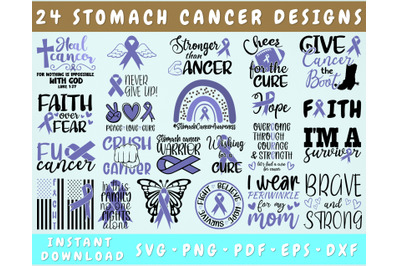 Stomach Cancer Awareness SVG Bundle, 24 Designs, Stomach Cancer Cricut