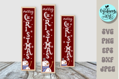 Merry Christmas porch sign svg&2C; Christmas Vertical Outdoor Porch