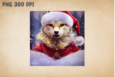 Winter Fox Happy Christmas