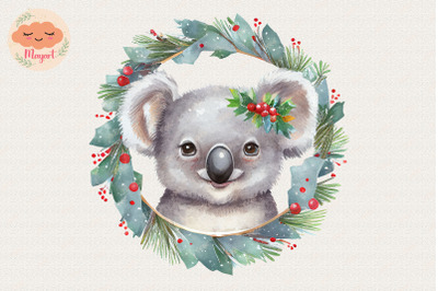 Christmas Wreath Cute Koala