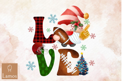 Love Football Santa Christmas