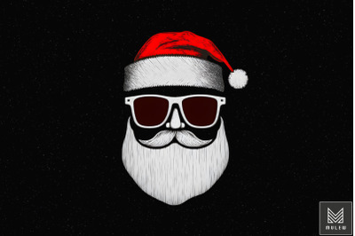 Santa Claus &amp; Glasses Happy Christmas