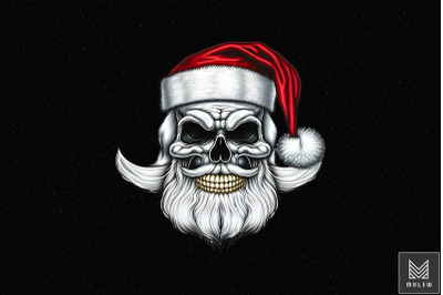 Santa Claus Combine With Skull