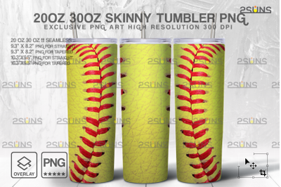 20oz Softball MOM Skinny Tumbler SEAMLESS Design, Sublimation