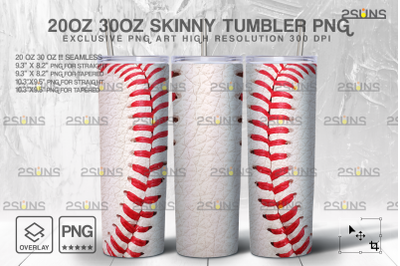 20oz Baseball MOM Skinny Tumbler SEAMLESS Design, Sublimation