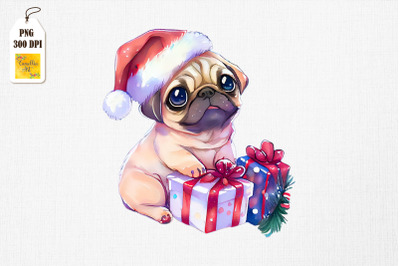 Super Cute Baby Pug Christmas Lights