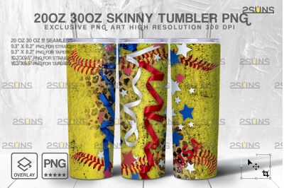 20oz Dirty Softball MOM Skinny Tumbler Seamless Design