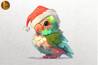 Baby Parrot In Santa Hat Christmas