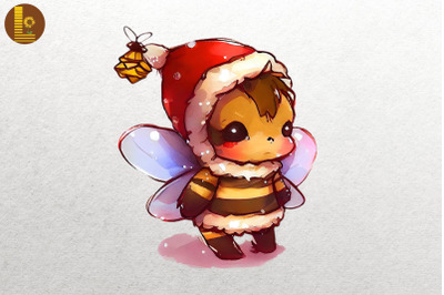 Baby Bee In Santa Hat Christmas