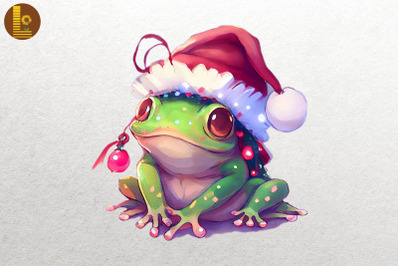 Baby Frog In Santa Hat Christmas