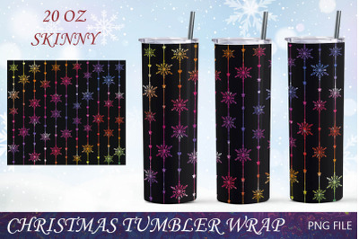 Snowflake tumbler wrap, Christmas 20oz skinny tumbler