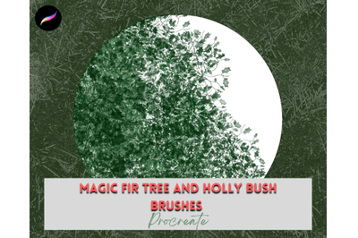 Procreate Magic Fir and Holly Bush Brushes X 4