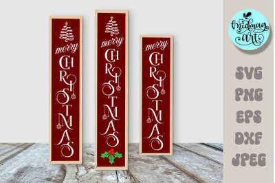 Merry christmas  porch sign svg, Christmas Vertical Outdoor Porch