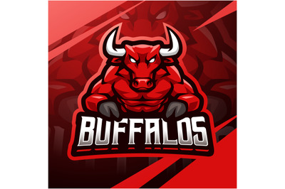 Buffalo esport mascot logo design