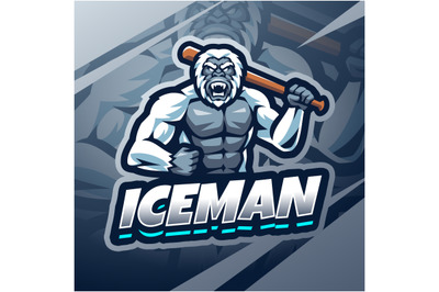 Iceman esport mascot logo design