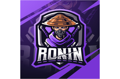 Ronin esport mascot logo design