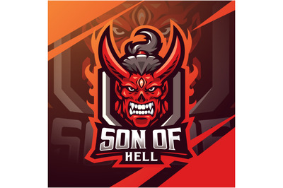 Son of hell head esport mascot logo design