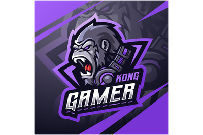 Kong gamer esport mascot logo design