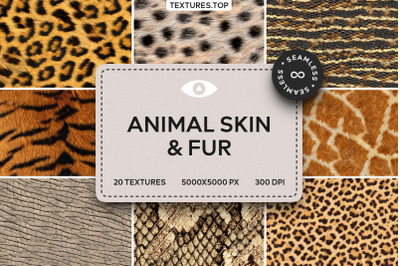20 Seamless Animal Skin &amp; Fur Texture Pack