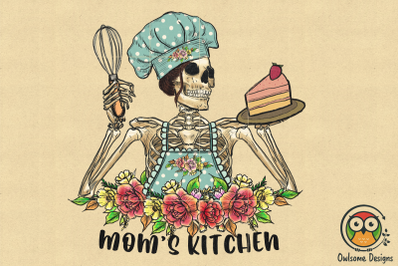 Skeleton Mom Kitchen Sublimation PNG Designs