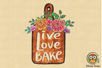 Vintage Live Love Bake Design